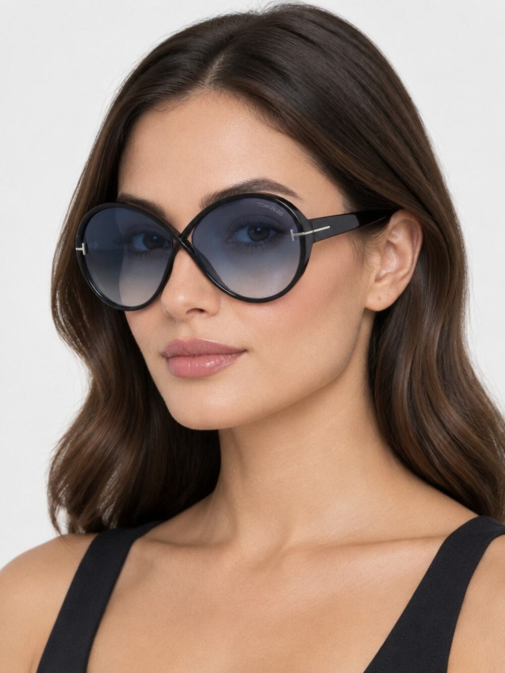 NEW Tom Ford FT1116 01X Shiny Black Sunglasses Authentic